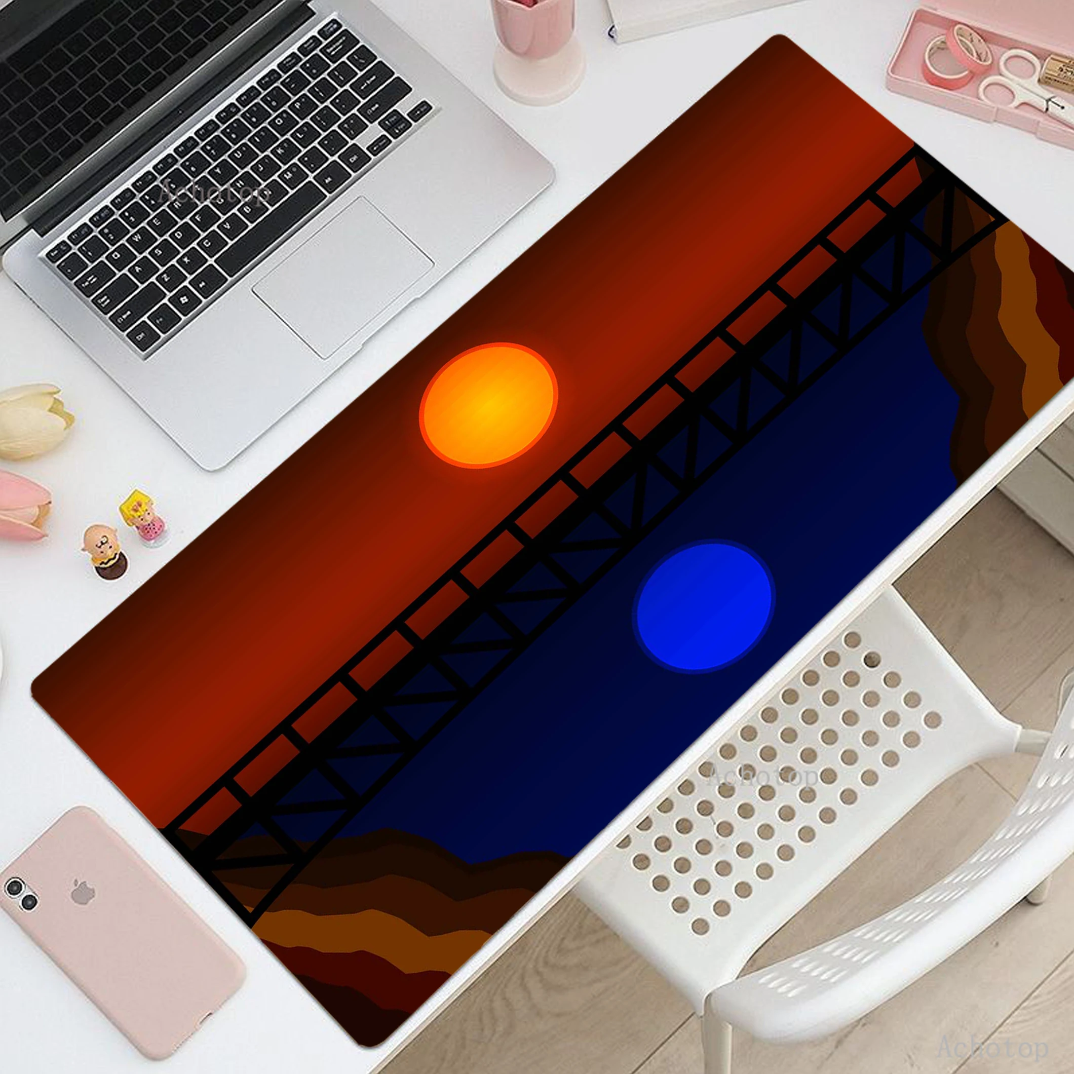 

Pink Sunset Game Mousepad Large Keyboard Mouse Mat Non-slip Rubber Desk Pads Notebook Mouse Pad Locking Edge Office Table Rug