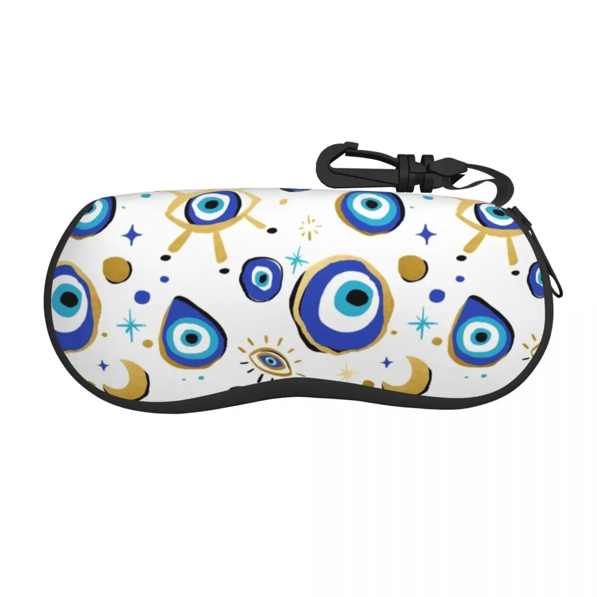 Custom Mediterranean Blue And Gold Evil Eye Glasses Case Fashion Hamsa Nazar Amulet Boho Shell Eyeglasses Case Sunglasses Box
Custom Mediterranean Blue And Gold Evil Eye Glasses Case Fashion Hamsa Nazar Amulet Boho Shell Eyeglasses Case Sunglasses Box