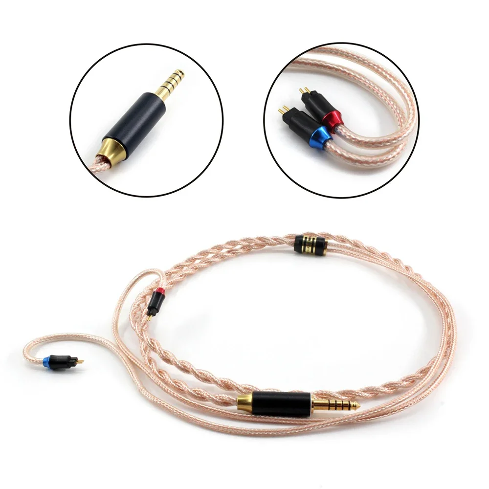 

4.4mm 1.2m HIFI Double Shielded Copper Silver Mixed Cable LITZ Upgrade Headphone Cable For MMCX Or 2PIN 0.78 Cable