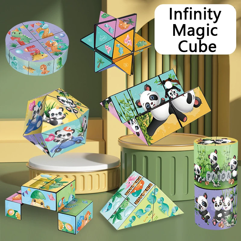 

3D Variety Geometric Changeable Magnetic Magic Cube Brain Development Puzzle Games Anxiety Relief Fidget Toys Children Toys