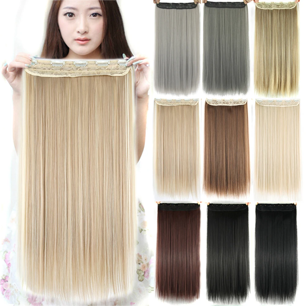

Soowee 28 Inches Straight Long Clip In Hair Extension Hairpins Fake Hair on Barrettes Strands Natural Extentions Postiche