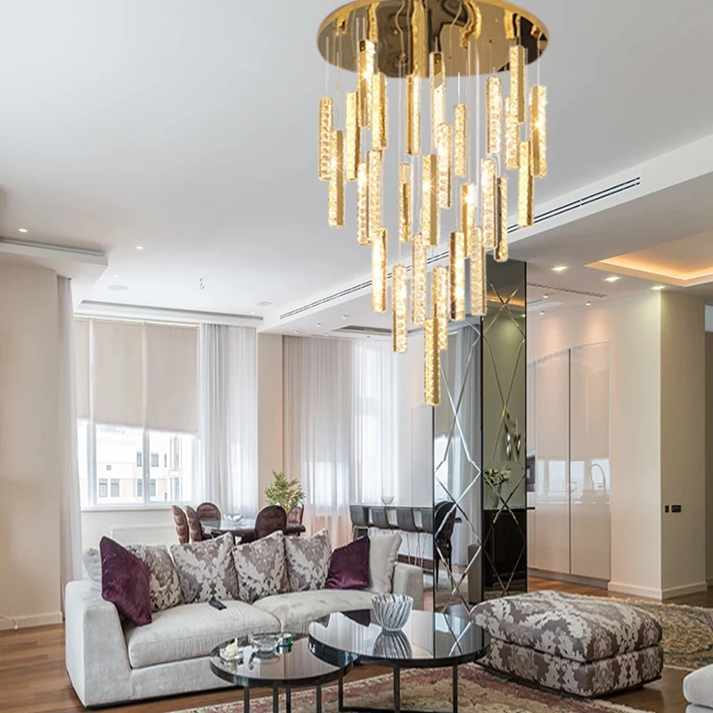 Crystal LED Large Chandeliers For Living Room Nordic Duplex Spiral Staircase Hanging Lamps Home Indoor Loft Lights CX138HS
Crystal LED Large Chandeliers For Living Room Nordic Duplex Spiral Staircase Hanging Lamps Home Indoor Loft Lights CX138HS