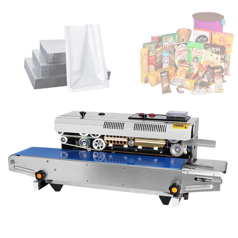 

Plastic Bag Sealer Package Machine Continuous Film Band Sealer Horizontal Heating Sealing Packing Machine