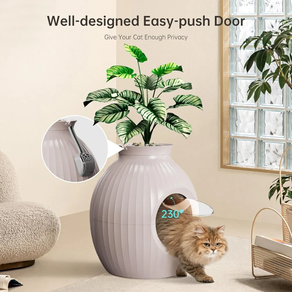 Smart Odor Control Plant Extra Large Cat Litter Box for With Light Easy To Clean Includes Artificial Plants Door Scoop
Smart Odor Control Plant Extra Large Cat Litter Box for With Light Easy To Clean Includes Artificial Plants Door Scoop