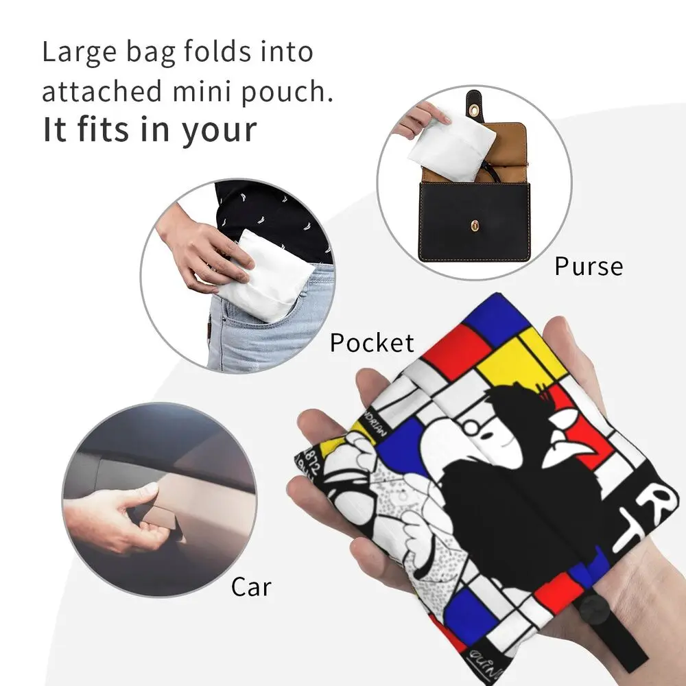 Custom Vintage Mafalda Manga Grocery Shopping Bag 173 S98ed32d8e04642528592ce3899040a27L