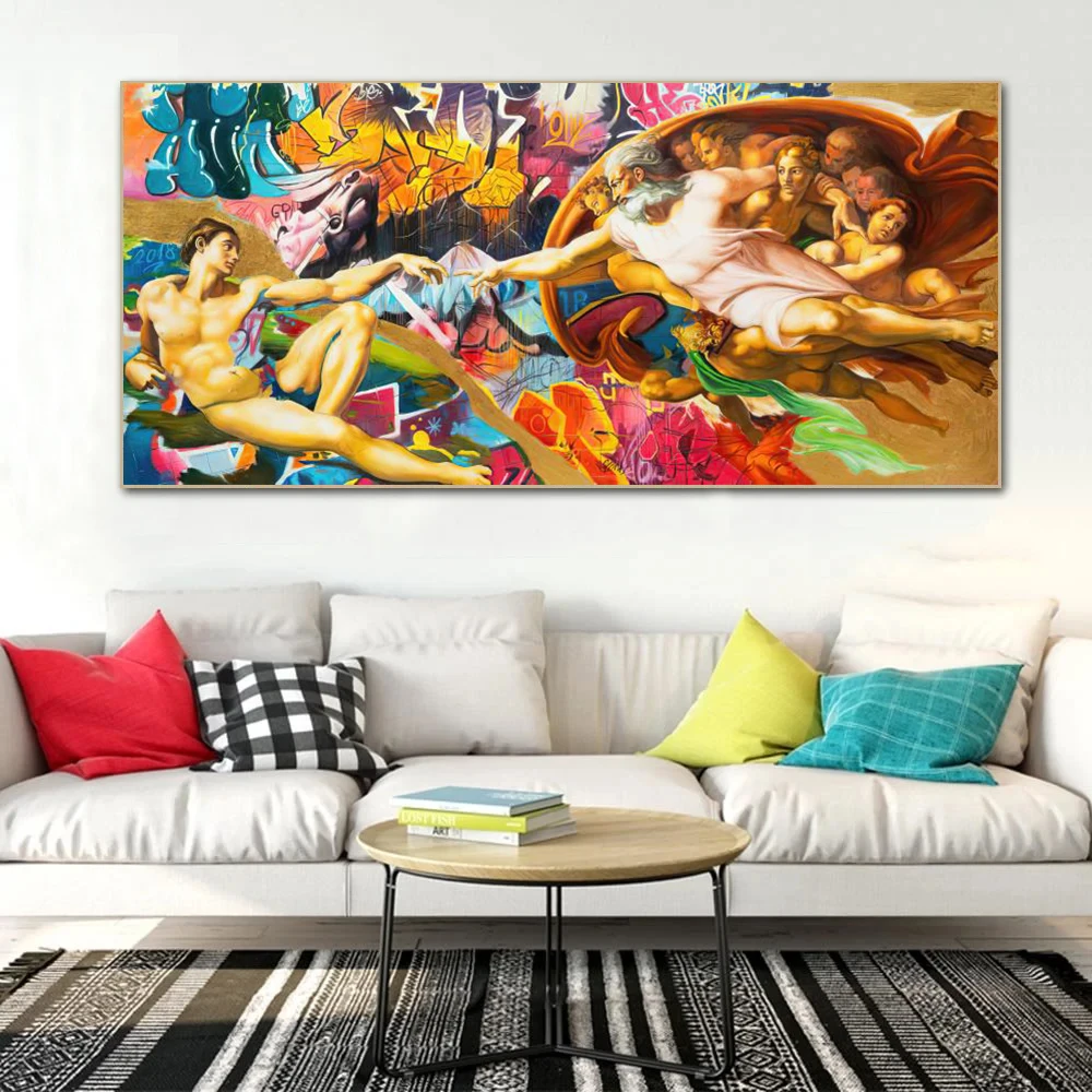 Graffiti Hand of God Adam Wall Art Poster Home Living Room Bedroom Decoration Canvas Painting Prints Mural Pictures Artwork Gift
Graffiti Hand of God Adam Wall Art Poster Home Living Room Bedroom Decoration Canvas Painting Prints Mural Pictures Artwork Gift