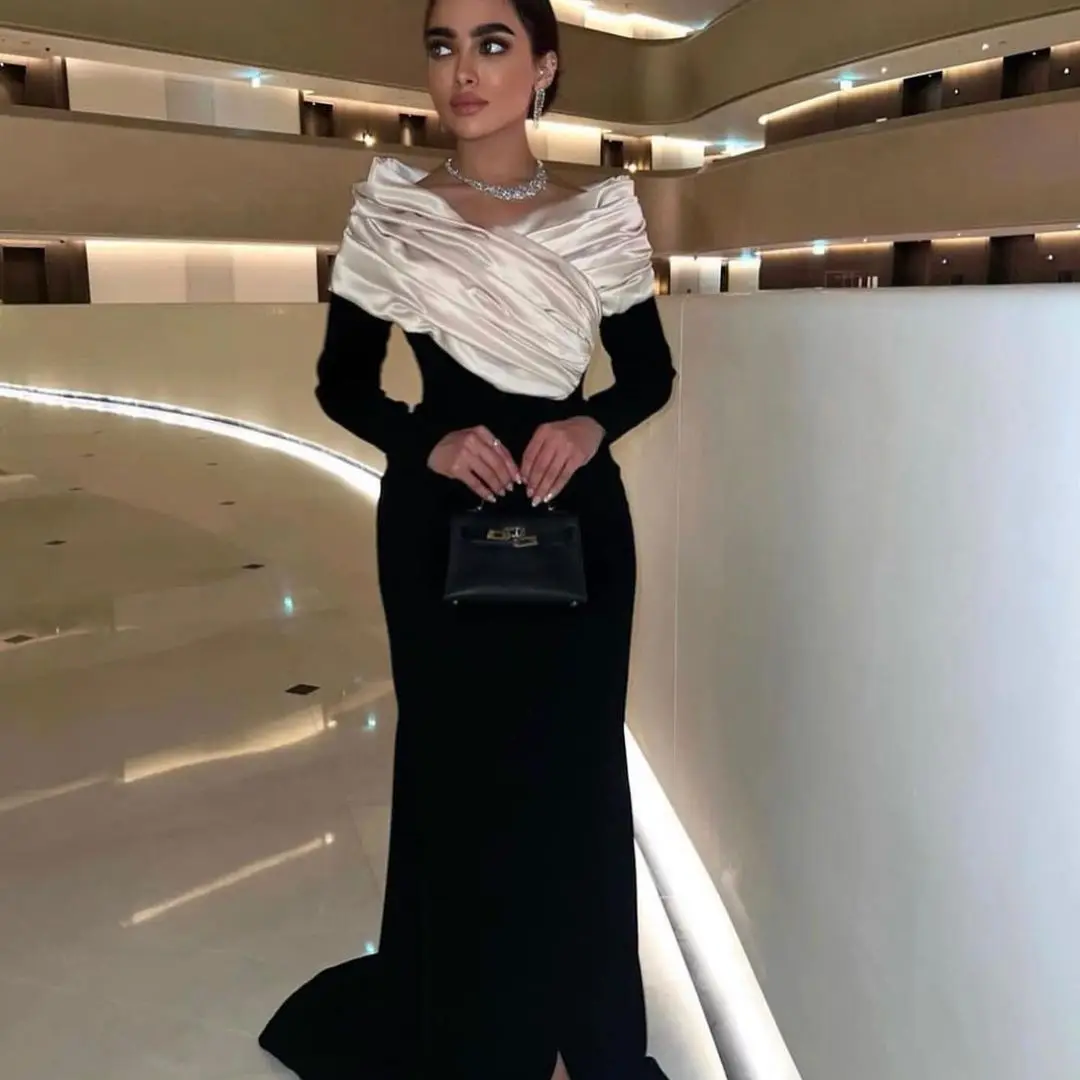 Off The Shoulder Strapless Prom Dresses Long Sleeves Mermaid Floor Length Evening Dresses Saudi Arabia Women's Formal Dress
Off The Shoulder Strapless Prom Dresses Long Sleeves Mermaid Floor Length Evening Dresses Saudi Arabia Women's Formal Dress