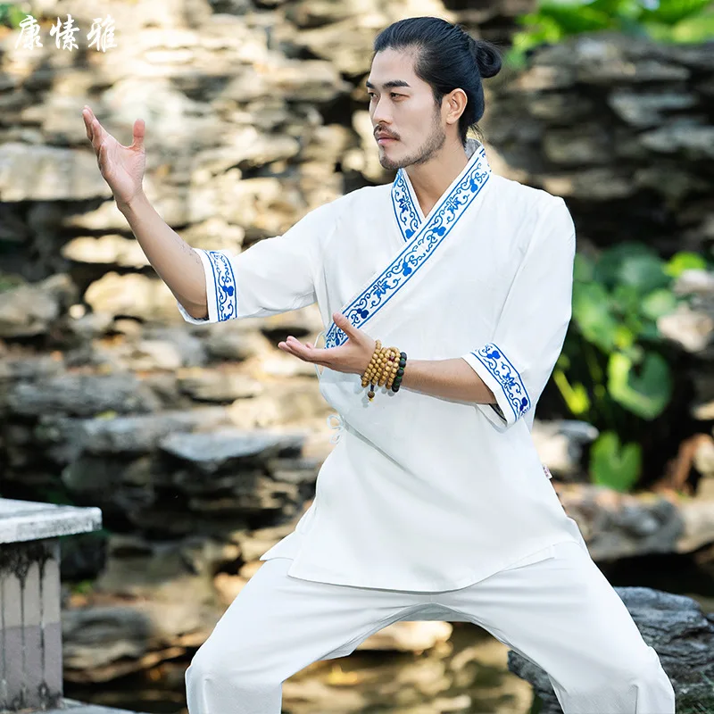 Chinese Style Men Tai Chi Martial Arts Kungfu Uniforms Embroid Cotton Linen Shirt+pant Casual Meditation Workout Yoga Wushu Set
Chinese Style Men Tai Chi Martial Arts Kungfu Uniforms Embroid Cotton Linen Shirt+pant Casual Meditation Workout Yoga Wushu Set