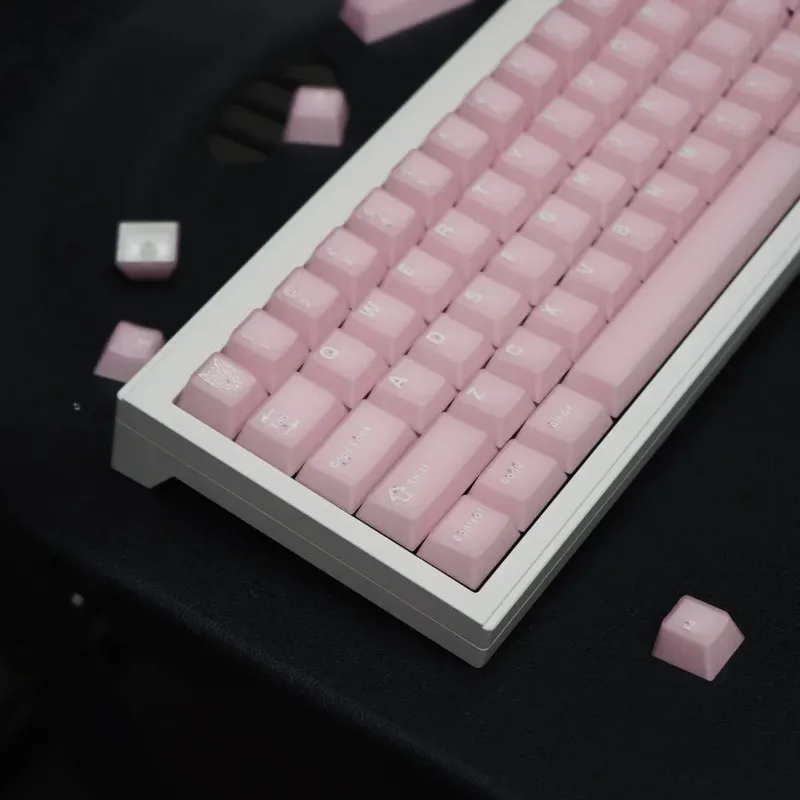 

MiFuny 160 Keys Pink Keycap Set Jade PBT Dye-sublimation Translucent Keyboard Cap SA Profile Key Cap for Mechanical Keyboard