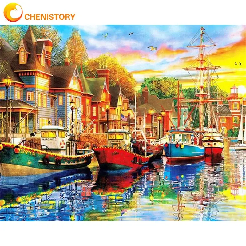 Картина маслом по номерам CHENISTORY, ручная раскраска, акриловая краска, приморские лодки, домашний декор, поделки на холсте для взрослых, «сделай сам», Подарочный порт
Картина маслом по номерам CHENISTORY, ручная раскраска, акриловая краска, приморские лодки, домашний декор, поделки на холсте для взрослых, «сделай сам», Подарочный порт