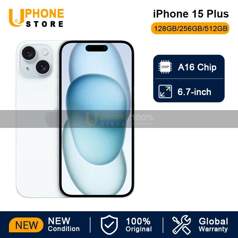 2023 NEW Apple iPhone 15 Plus 5G mobile A16 Chip 6.7'' HDR Display iOS mobile 128GB / 256GB / 512GB
2023 NEW Apple iPhone 15 Plus 5G mobile A16 Chip 6.7'' HDR Display iOS mobile 128GB / 256GB / 512GB