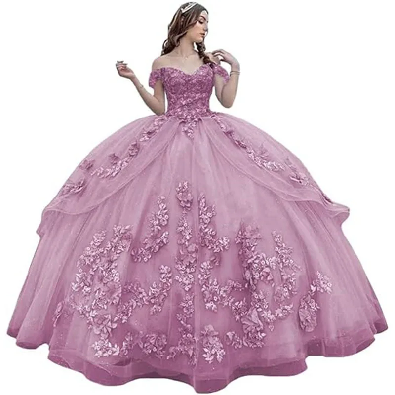 

Женское платье с открытыми плечами Lamour, элегантное бальное платье ярких цветов, с кружевной аппликацией, для принцессы, 15 лет, 2024