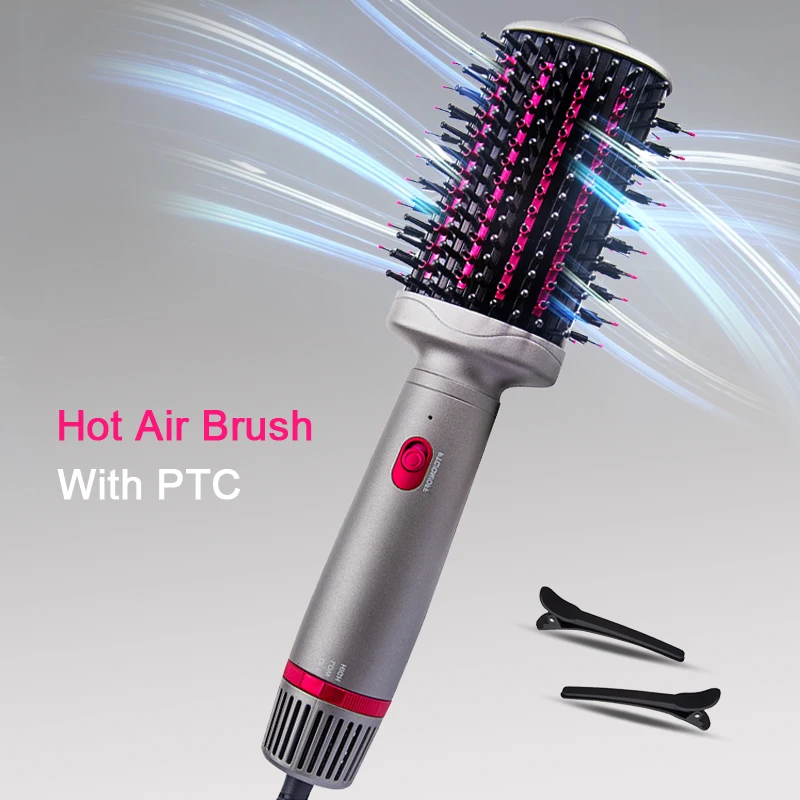 

Hot Air Brush Styler PTC Hair Dryer Brush And Volumizer Straightening Comb 1000W Electric Ion Blow Dryer Brush Hair Styling Tool