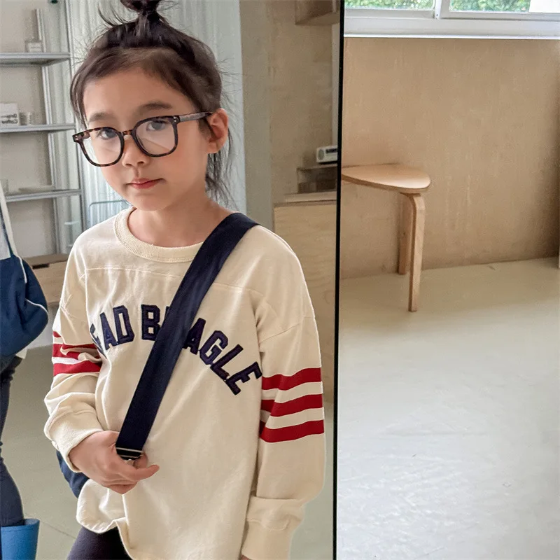 2025 Autumn New Children Long Sleeve T Shirts Boys Girls Letter Embroidery Cotton Tops Kids Casual Sweatshirt Bottoming Shirt 12 S98f86390ef6d4213852d0df369819ebdk
