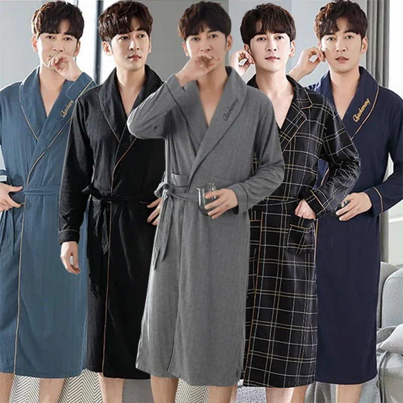 2023 Autumn Winter Plus Size Cotton Long Sleeve Kimono Robes for Men Korean Loose Sleepwear Bathrobe Male Homewear Home Clothes
2023 Autumn Winter Plus Size Cotton Long Sleeve Kimono Robes for Men Korean Loose Sleepwear Bathrobe Male Homewear Home Clothes