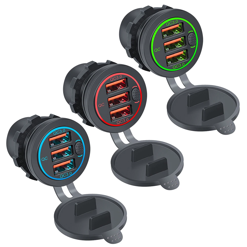 1x быстрое зарядное устройство с 3 USB-портами QC3.0, красный/синий/зеленый цвет, розетка питания подходит для 12-24 В автомобиля/лодки/мотоцикла/квадроцикла
1x быстрое зарядное устройство с 3 USB-портами QC3.0, красный/синий/зеленый цвет, розетка питания подходит для 12-24 В автомобиля/лодки/мотоцикла/квадроцикла