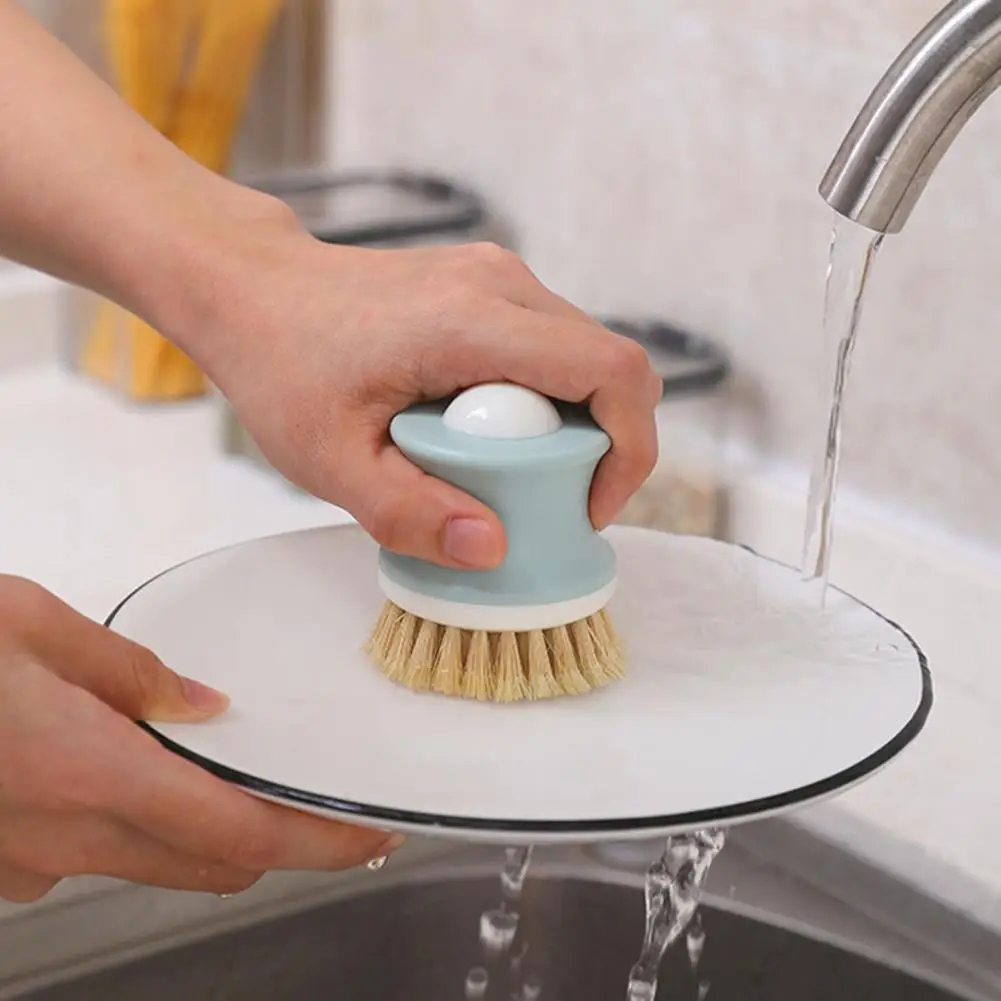 

Non-abrasive Pot Cleaner Ergonomic Sisal Bristle Pot Brush Dish Scrubber Set for Kitchen High-density Bristles Ergonomic Handle