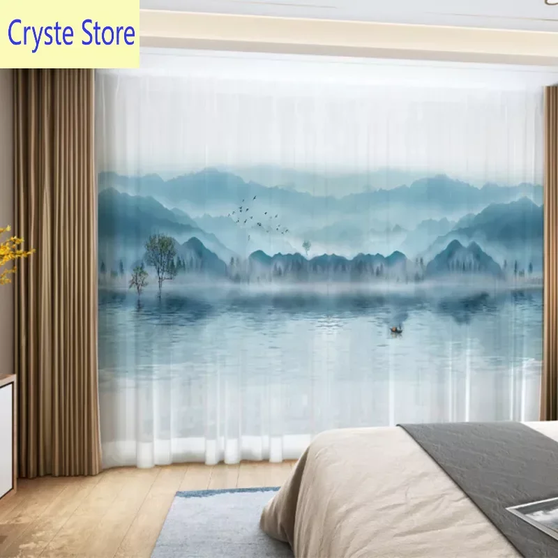 New Chinese Style Curtains Ink Landscape Partition Chinese Style Curtains Diamond Yarn Curtains for Living Dining Room Bedroom
New Chinese Style Curtains Ink Landscape Partition Chinese Style Curtains Diamond Yarn Curtains for Living Dining Room Bedroom