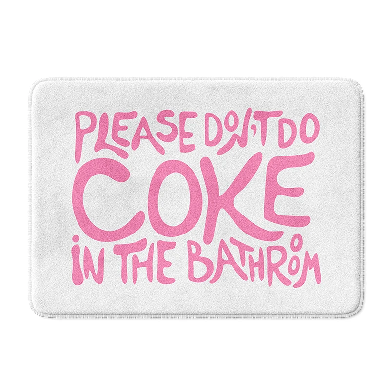 

Aertemisi Please Don't Do Coke in the Bathroom Funny Bath Mat with Non Slip Base Absorbent Super Cozy Flannel Floor Rug Carpet