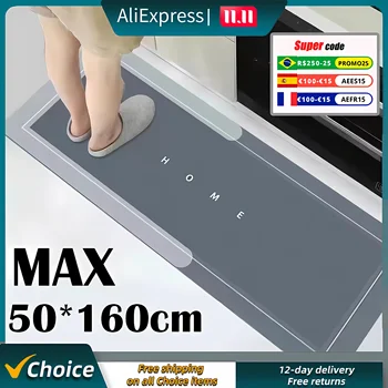Envolva Sua Cozinha com Conforto e Praticidade: Apresentando o Exclusivo Tapete de Cozinha Durável 8 Kitchen Floor Mat Bedroom Living Room Long Soft Rug Hallway Decor Carpet Bathroom Entrance Doormat Anti slip Absorb Water Mat