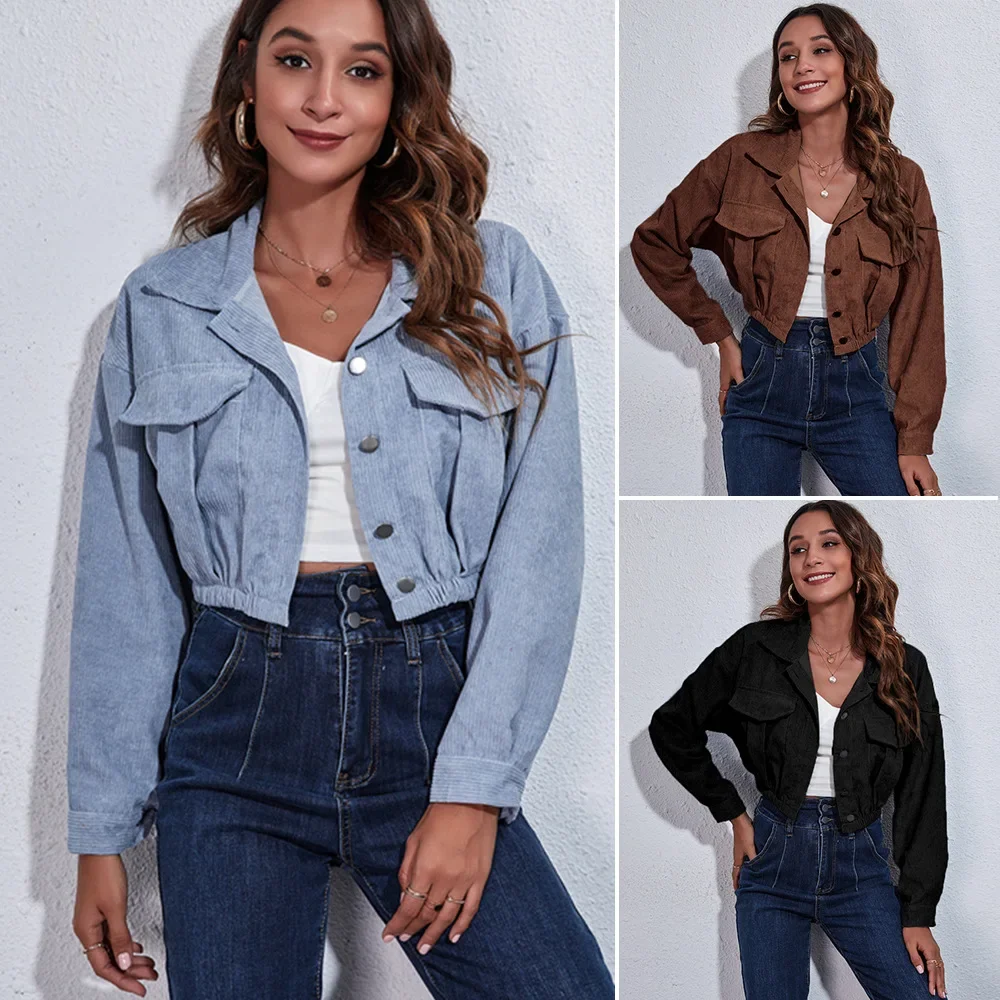 Fall Winter 2023 Jacket Women New Corduroy Drop Shoulder Long Sleeve Buttons Short Jacket Loose Coat Outwear Casual
Fall Winter 2023 Jacket Women New Corduroy Drop Shoulder Long Sleeve Buttons Short Jacket Loose Coat Outwear Casual