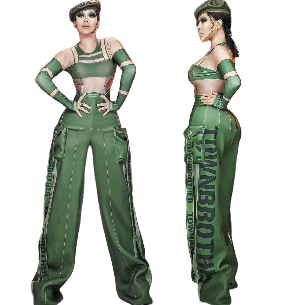 Fashion Green Women Hip Hop Letter Sets Female Singer Dancer Stage Costume Drag Queen Outfits Nightclub DJ Party Clothing
Fashion Green Women Hip Hop Letter Sets Female Singer Dancer Stage Costume Drag Queen Outfits Nightclub DJ Party Clothing