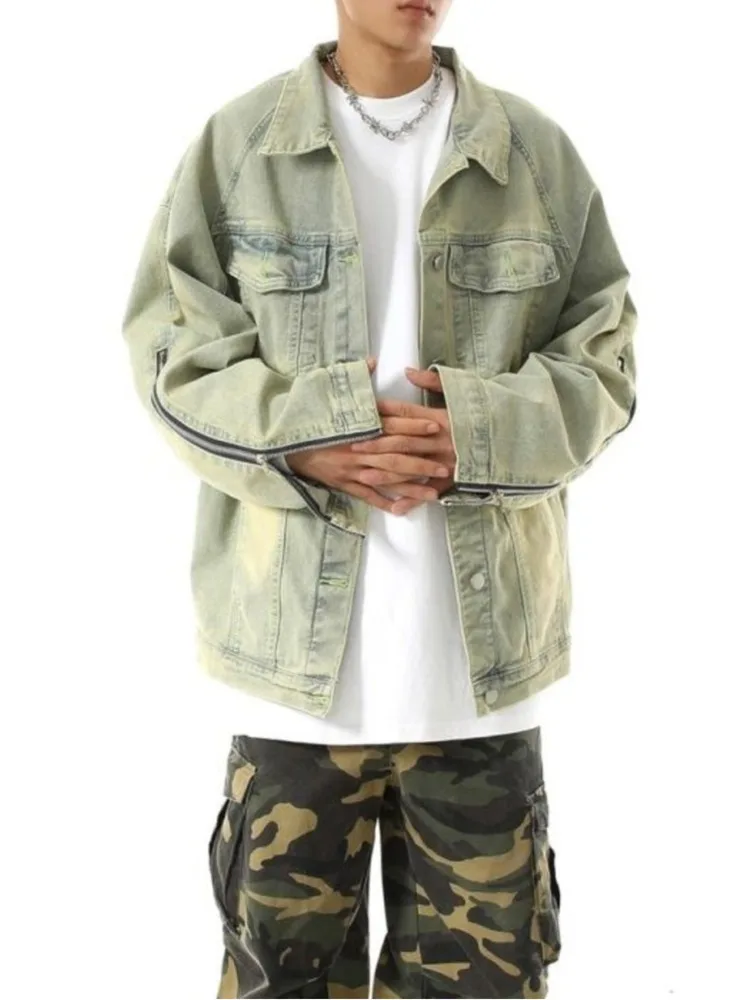 Retro Old Denim Shirt Men Long Sleeve Zippered Coat Washed Casual Spring Autumn Hip Hop Men Women Cardigan Denim Jacket Techwear
Retro Old Denim Shirt Men Long Sleeve Zippered Coat Washed Casual Spring Autumn Hip Hop Men Women Cardigan Denim Jacket Techwear