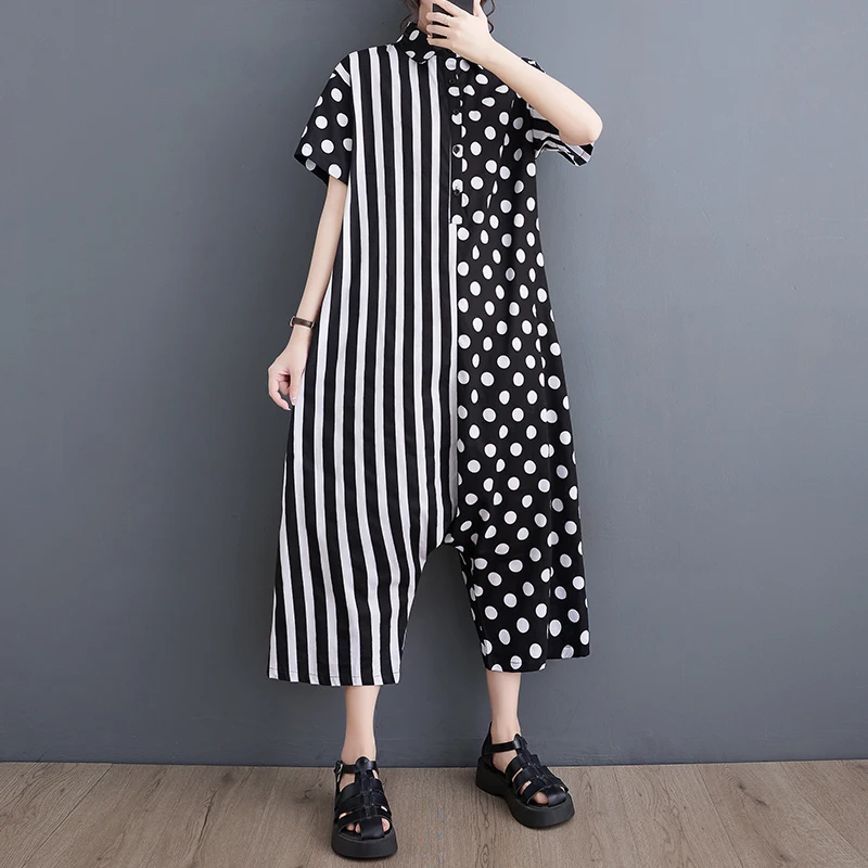 2023 New Arrival Print Dots Patchwork Striped European American Style Fashion Summer Jumpsuits Women Casual Rompers Overalls
2023 New Arrival Print Dots Patchwork Striped European American Style Fashion Summer Jumpsuits Women Casual Rompers Overalls