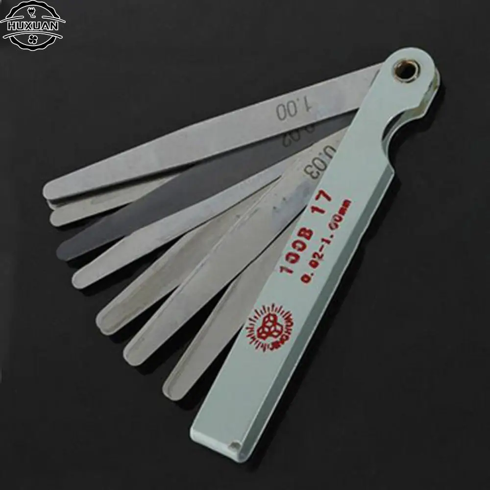 17 Blades Spark Plug Thickness Gap Metric Filler Feeler Gauge Metric Measurement 0.02 To 1mm Steel Measuring Tools 100mm 
17 Blades Spark Plug Thickness Gap Metric Filler Feeler Gauge Metric Measurement 0.02 To 1mm Steel Measuring Tools 100mm