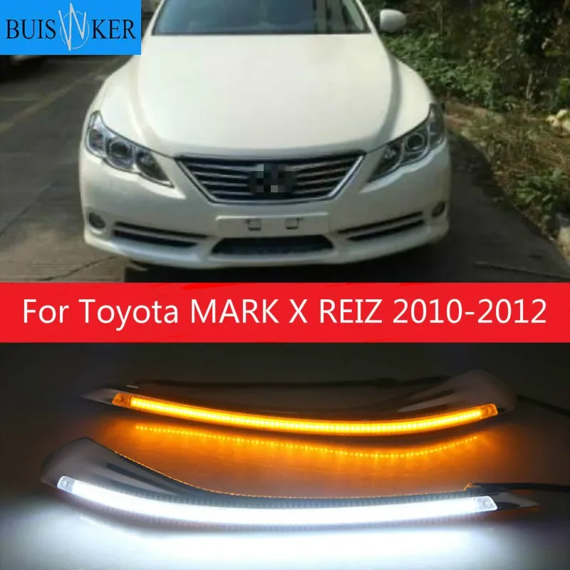 1 пара дневные ходовые огни для Toyota MARK X REIZ 2010-2012 светодиодный DRL Дневной светильник с поворотник противотуманных фар
1 пара дневные ходовые огни для Toyota MARK X REIZ 2010-2012 светодиодный DRL Дневной светильник с поворотник противотуманных фар