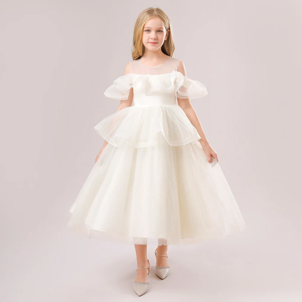 

Teen Girls Formal Wednesday Party Dresses Birthday Luxury Prom Gown For Kids Tulle Puffy Ball Gown Children Long Evening Clothes