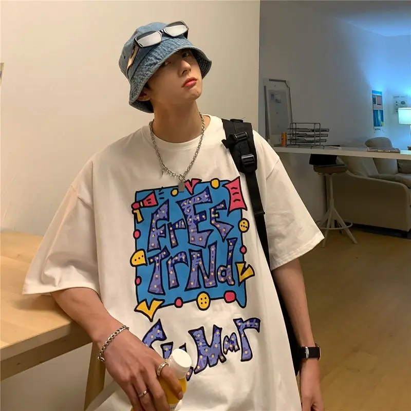 Summer new American casual retro short-sleeved T-shirt men trend ins Korean version loose and versatile couple y2k half-sleeve
Summer new American casual retro short-sleeved T-shirt men trend ins Korean version loose and versatile couple y2k half-sleeve