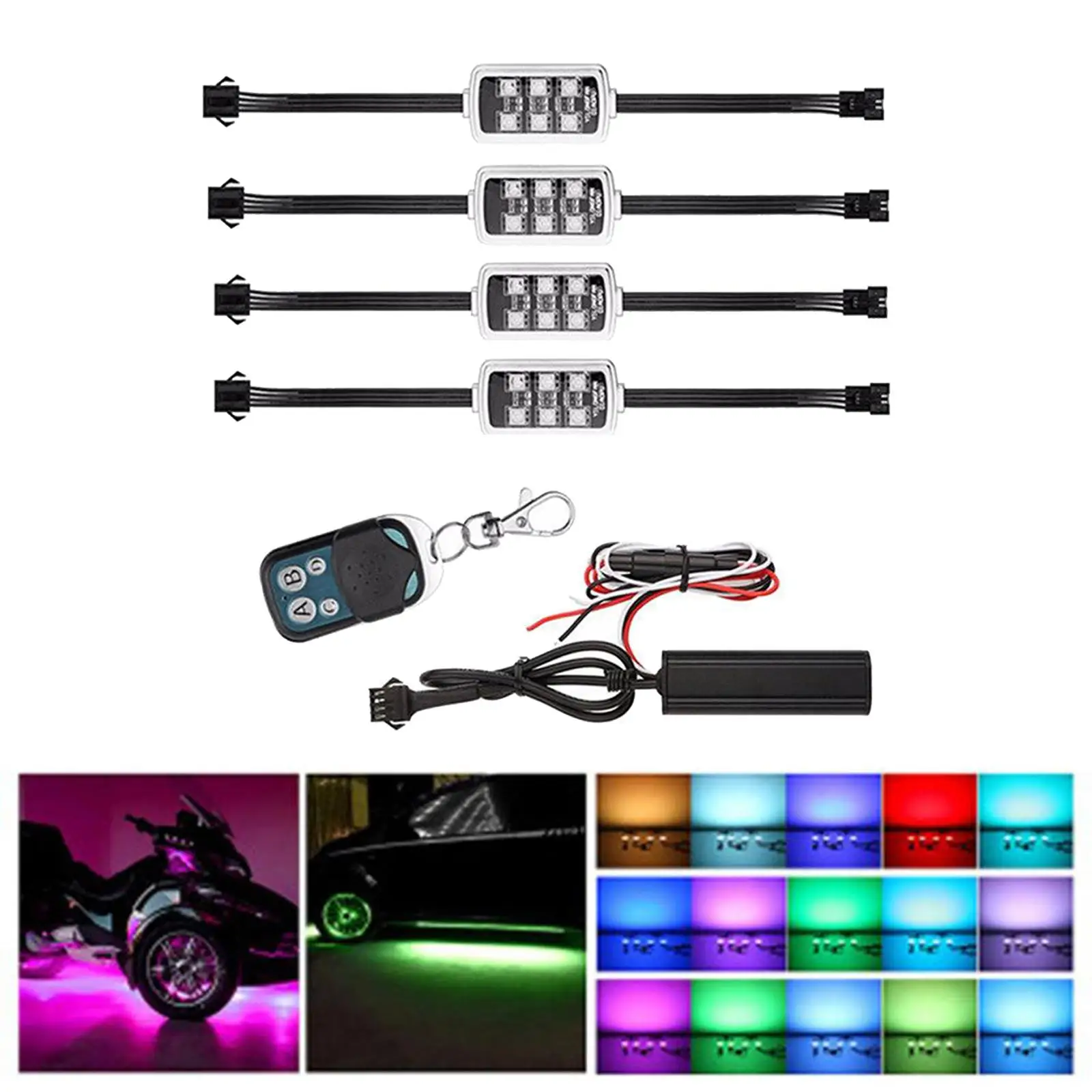 Комплект светодиодных лент RGB для мотоцикла | Разноцветный Неон с умным пультом дистанционного управления |
Комплект светодиодных лент RGB для мотоцикла | Разноцветный Неон с умным пультом дистанционного управления |