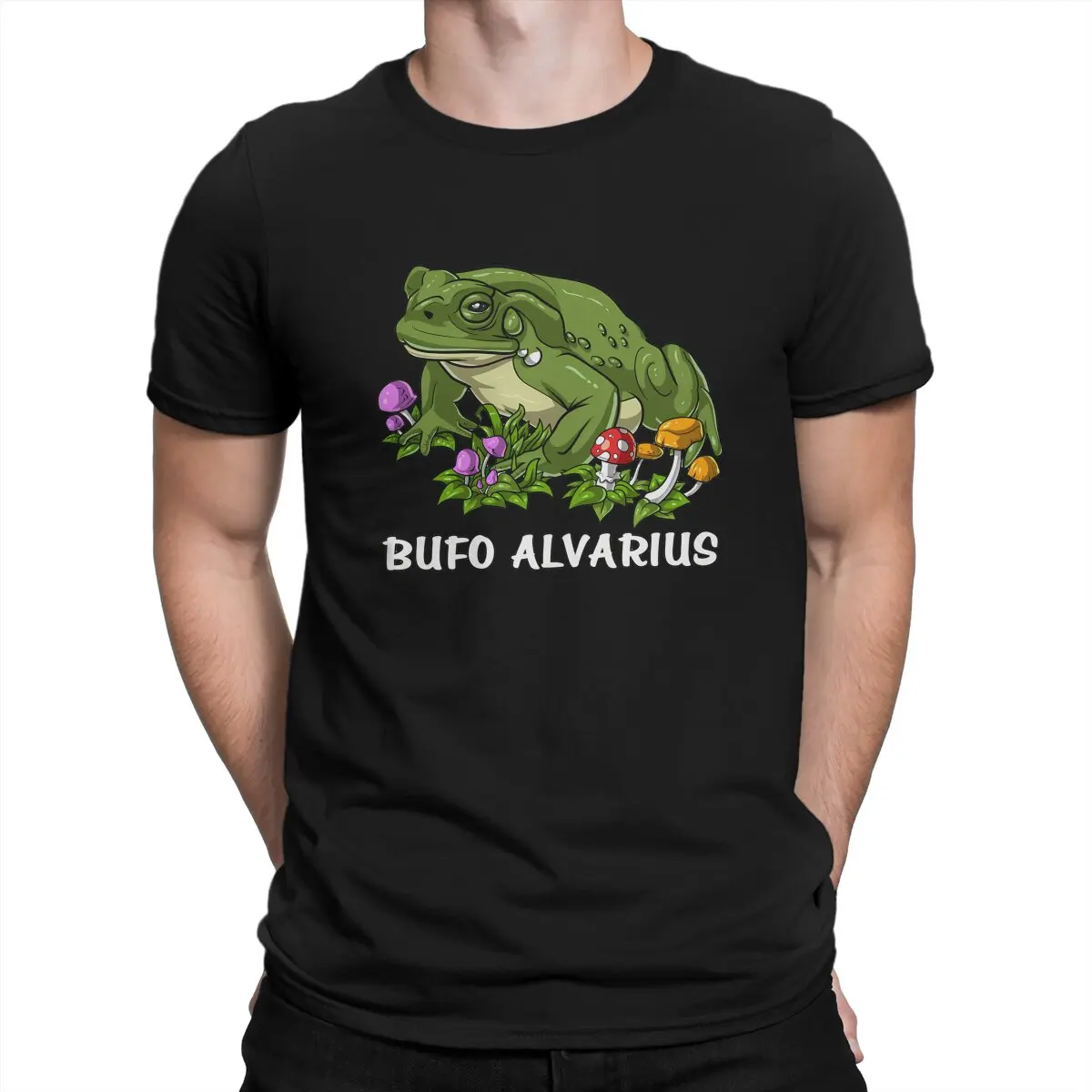 

Funny Frog Animal Polyester TShirts Bufo Alvarius Toad Print Men's T Shirt New Trend Clothing