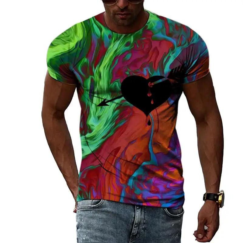 Summer Leisure Pattern Musical Notes Hearts Men's T-shirt Hip Hop 3D Print Personality Neck Short Sleeve Fashion Clothes
Summer Leisure Pattern Musical Notes Hearts Men's T-shirt Hip Hop 3D Print Personality Neck Short Sleeve Fashion Clothes