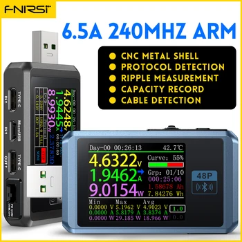 FNIRSI FNB48P USB 테스터 PD 트리거 전압계 전류계 QC4.0 + PD3.0 2.0 PPS 고속 충전 프로토콜 용량 테스트