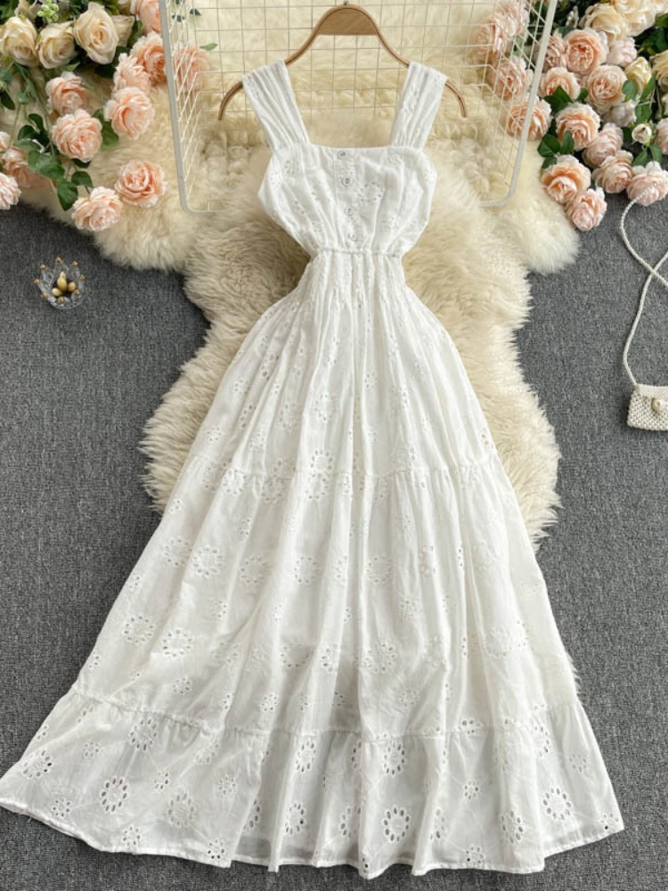 Summer Bohemian Long Dress Women Square Neck Hollow Out Ruffle Dresses Ladies Elegant A Line Slim High Waist Long Robe Vestidos
Summer Bohemian Long Dress Women Square Neck Hollow Out Ruffle Dresses Ladies Elegant A Line Slim High Waist Long Robe Vestidos
