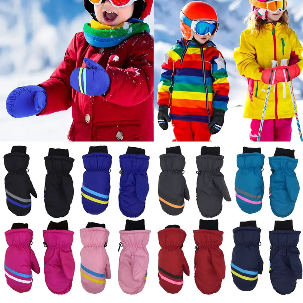 

Non-slip Children Kids Thicken Warm Windproof Waterproof Children Ski Gloves Outdoor Riding Long-sleeved Mitten Snow Snowboard