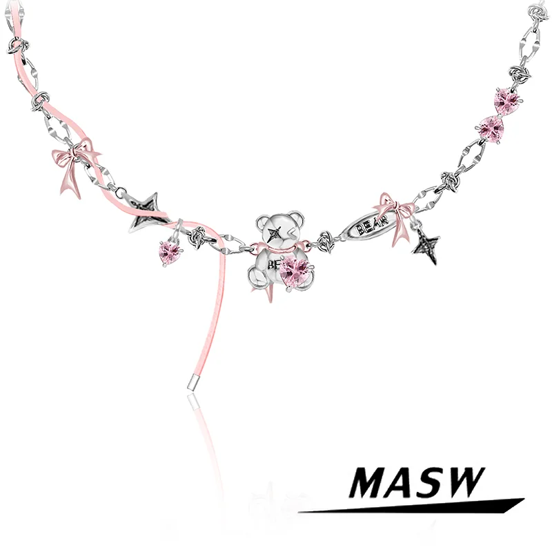 MASW Original Design Lovely Style Fashion Jewelry High Quality Brass Thick Silver Plated Bear Necklace For Women Girl Gift
MASW Original Design Lovely Style Fashion Jewelry High Quality Brass Thick Silver Plated Bear Necklace For Women Girl Gift