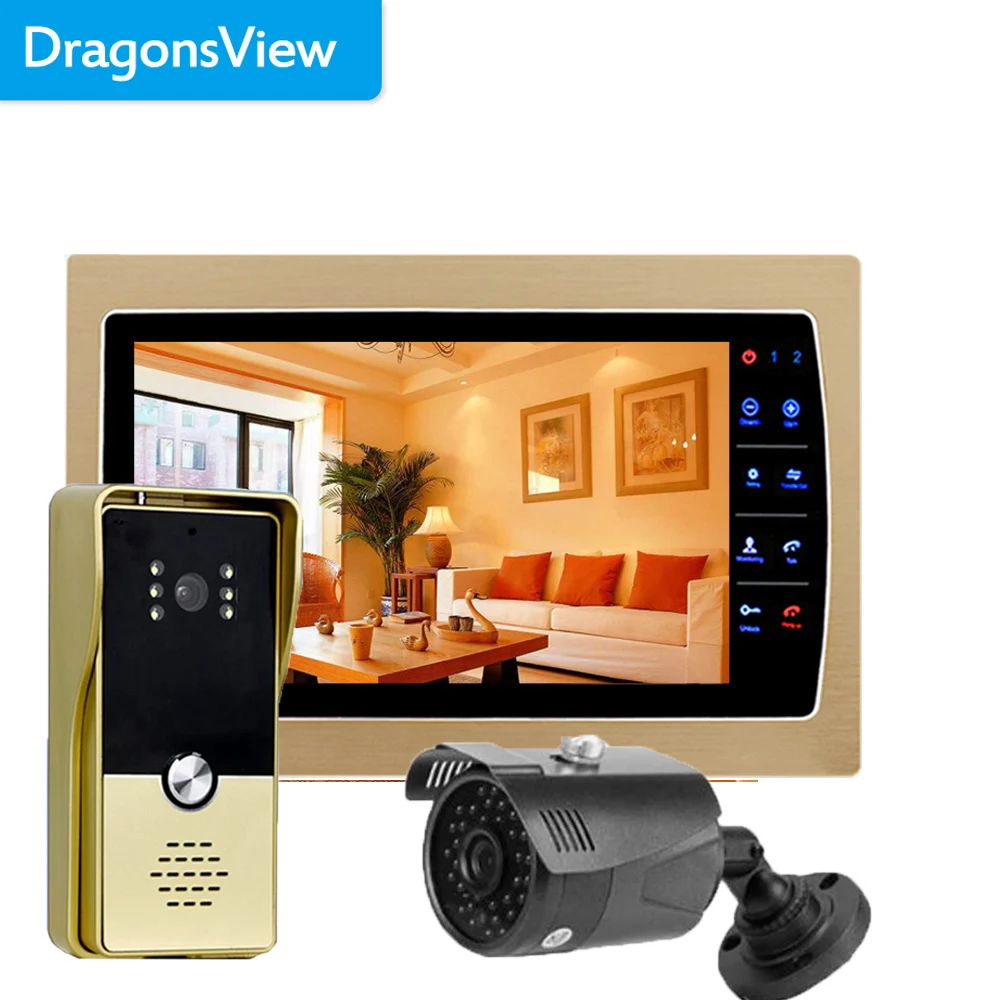 

Dragonsview 7 Inch Video Intercom System for Home Security System Door Phone Doorbell with CCTV Camera Record Unlock Talk