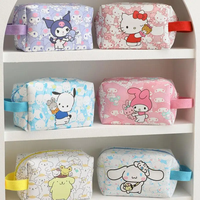 

Sanrioed Storage Bag Anime Kuromi My Melody Kawaii Cinnamoroll Pochacco Cartoon Cute Travel Toiletries Makeup Bags Toy Girl Gift