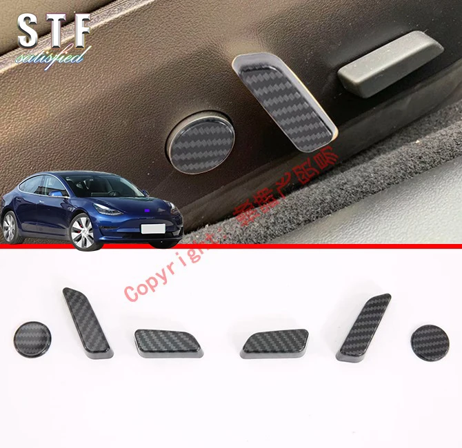 

Carbon Fiber Style Interior Seat Adjustment Handle Cover Trim For Tesla Model 3 2017 2018 2019 Car Accessories Stickers W4