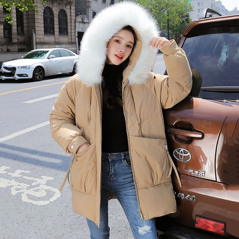 New Womens Long Fur Collar Down Cotton Coat Autumn Winter Warm Jacket Coats Hooded Parka Outerwear Female Casual Quilted Jackets
New Womens Long Fur Collar Down Cotton Coat Autumn Winter Warm Jacket Coats Hooded Parka Outerwear Female Casual Quilted Jackets