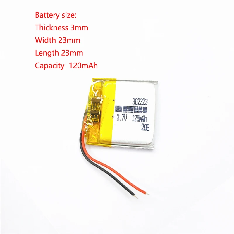 302323 3.7V 120mah Rechargeable Lithium Ion Battery for Headset Recorder LED Lights Watch MP4 GPS Bluetooth MP3 DVR GPS Earphone
302323 3.7V 120mah Rechargeable Lithium Ion Battery for Headset Recorder LED Lights Watch MP4 GPS Bluetooth MP3 DVR GPS Earphone