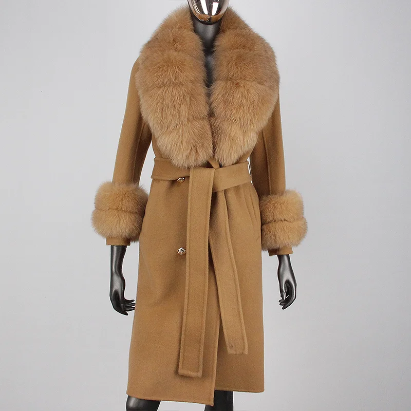 Discount X-long Real Fur Coat Winter Jacket Women Natural Fox Fur Collar Two Layers Cuffs Cashmere Blends Wool Warm Outerwear
Discount X-long Real Fur Coat Winter Jacket Women Natural Fox Fur Collar Two Layers Cuffs Cashmere Blends Wool Warm Outerwear