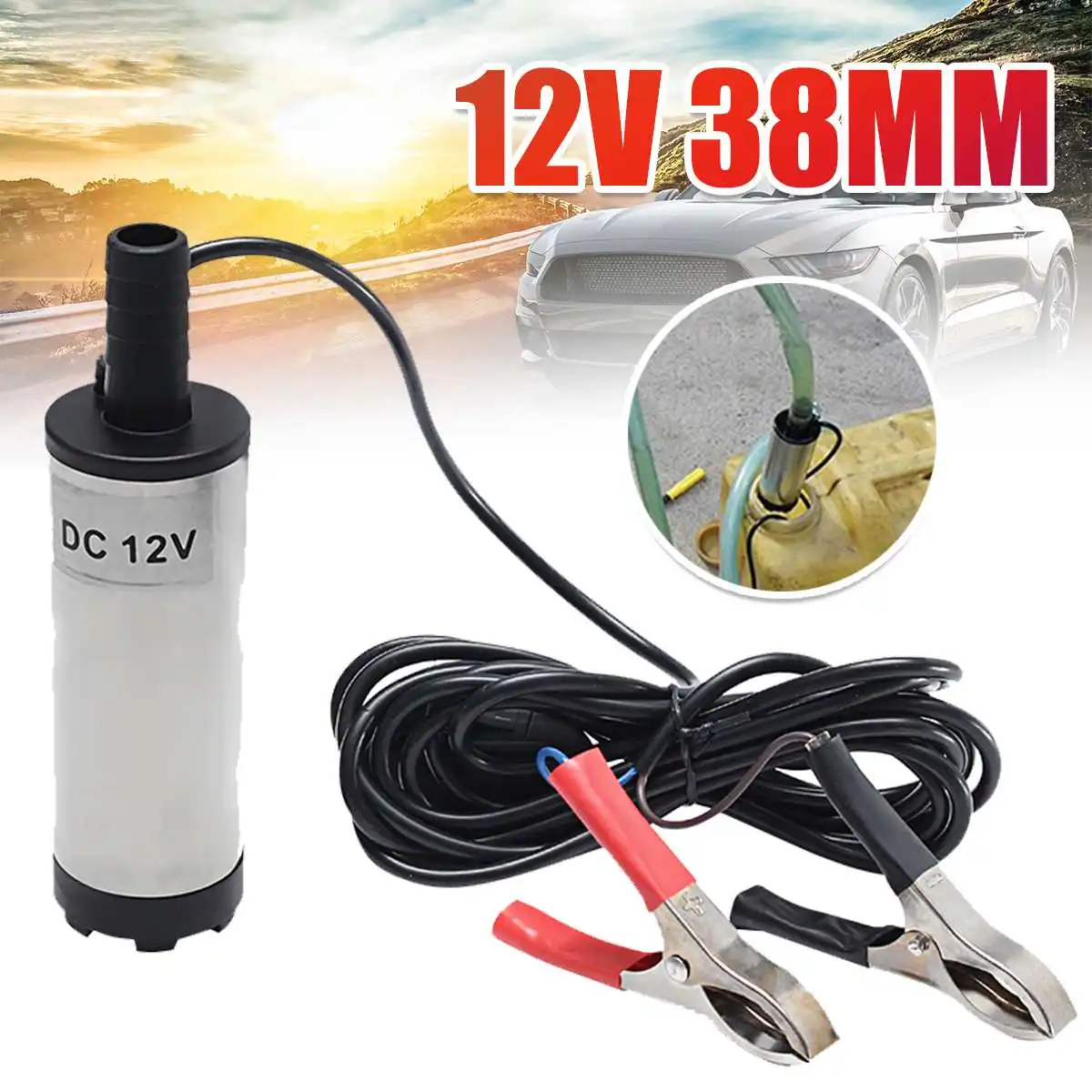 

1/2/4pcs Electric Submersible Fuel Pump 12V 38mm Water Pump 12L/min For Car Diesel Kerosene Fuel Oil Transfer Water Suction