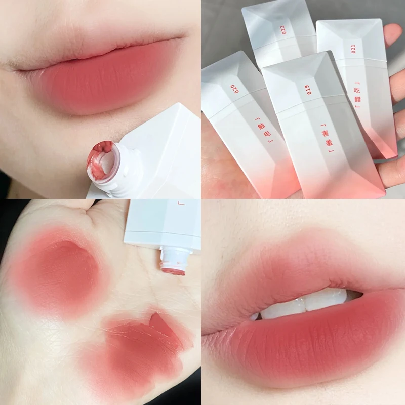 Бархатный матовый блеск для губ, 4 цвета, румяна, водостойкий красный тинт для губ, макияж, стойкая антипригарная чашка, глазурованная Помада для губ, косметика 
Бархатный матовый блеск для губ, 4 цвета, румяна, водостойкий красный тинт для губ, макияж, стойкая антипригарная чашка, глазурованная Помада для губ, косметика