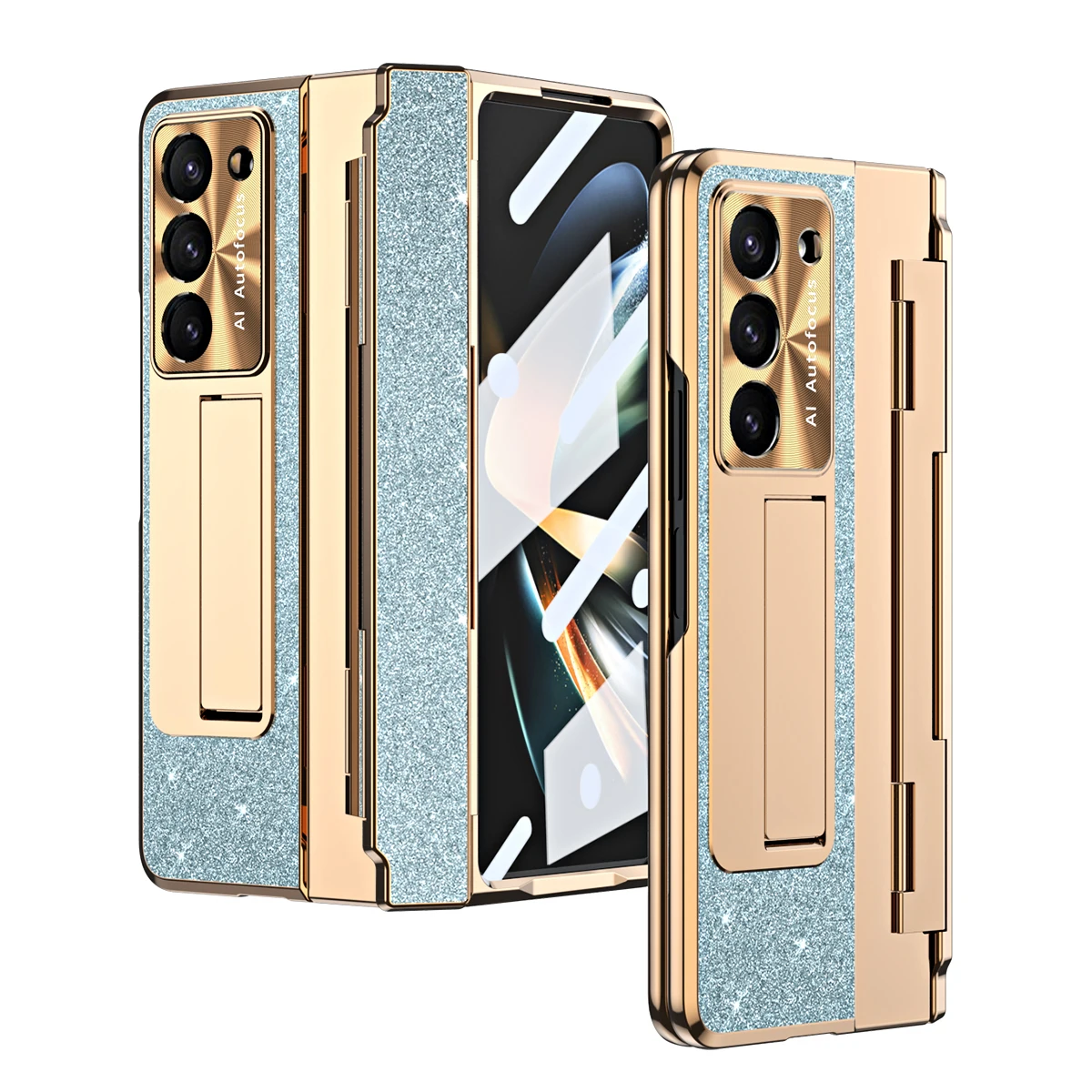Luxury Hinge Protection Bling Electroplated Border Hard PC Phone Cover For Samsung Galaxy Z Fold 5 Case with Screen Protector 
Luxury Hinge Protection Bling Electroplated Border Hard PC Phone Cover For Samsung Galaxy Z Fold 5 Case with Screen Protector