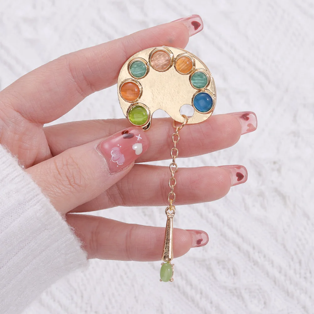 Женская Брошь в виде доски для рисования с разноцветным опалом