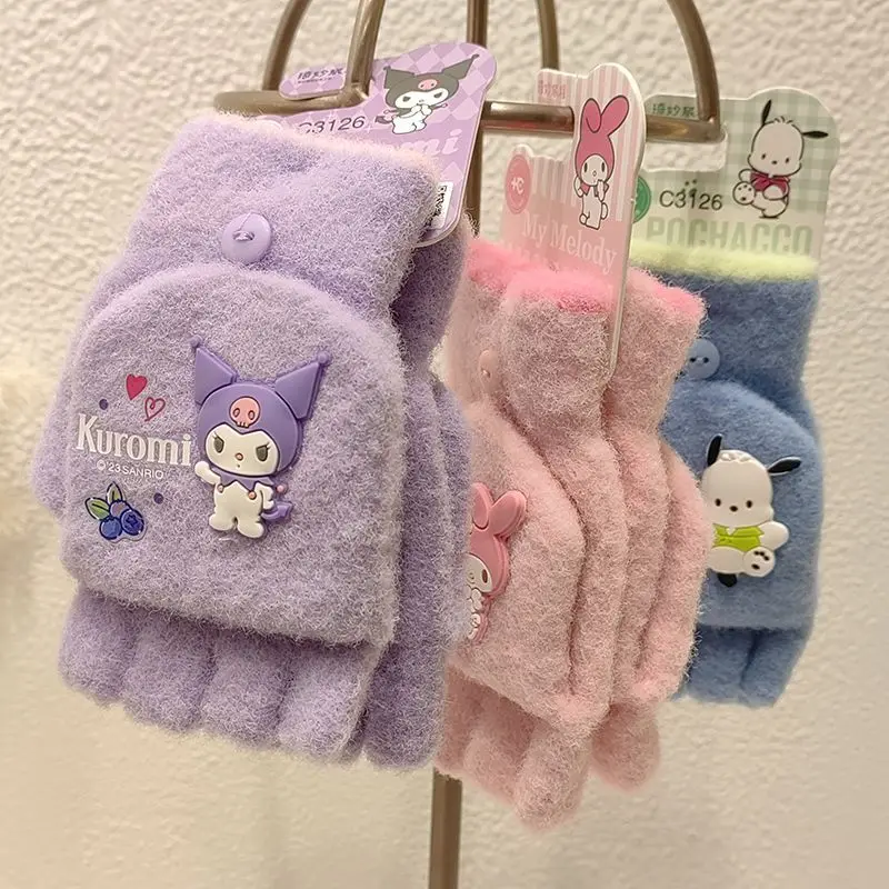 Sanrio Kuromi Child Gloves Winter Girl Half Finger Flip Cover Write Cute Cartoon Plush Outdoor Riding Thicken Keep Warm Gloves
Sanrio Kuromi Child Gloves Winter Girl Half Finger Flip Cover Write Cute Cartoon Plush Outdoor Riding Thicken Keep Warm Gloves
